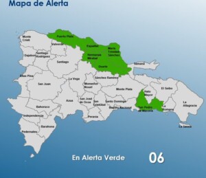 COE aumenta a 6 las provincias en alerta verde ante pronóstico de aguaceros y ráfagas de viento