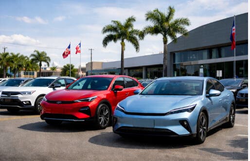 las importaciones de vehículos procedentes de China aumentaron un 29.44 %, según el análisis del Cendoesch. / Imagen generada por IA para El Nacional.