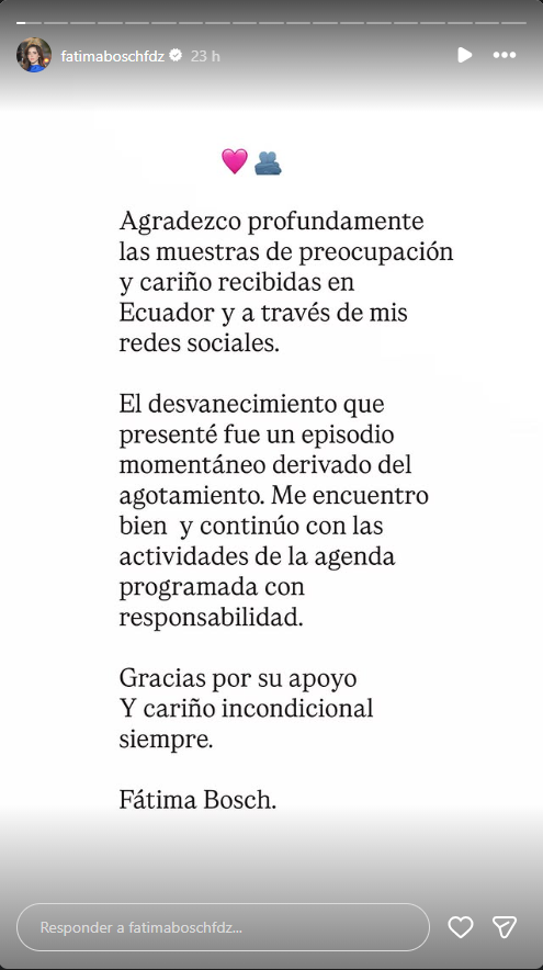 Mensaje Fátima Bosch