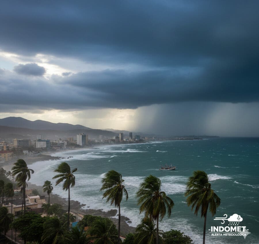 INDOMET alerta por vientos intensos y lluvias en gran parte del país