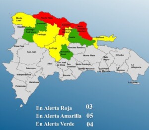 COE coloca tres provincias en alerta roja por lluvias intensas