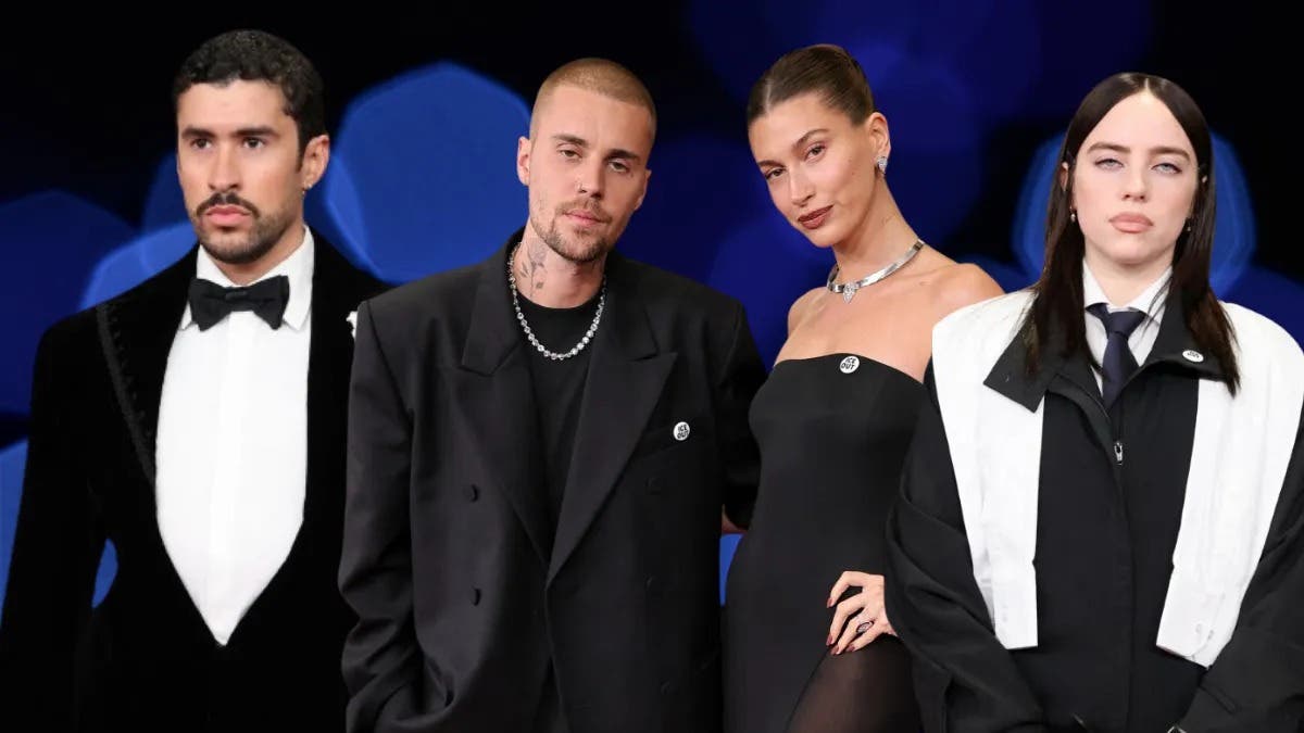 Celebridades protestan contra ICE en los Grammy con pins fuera ICE en Los Ángeles