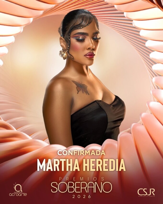 Martha Heredia, Elvis Crespo y Jomari Goyso se suman a los Premios Soberano 2026