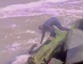 Agente de la Policía Nacional de la República Dominicana, realizaron un rescate que ha conmovido a la ciudadanía, un pqeueño perrito.