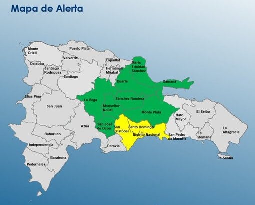 Lluvias no dan tregua: 10 provincias y Distrito Nacional siguen en alerta por vaguada