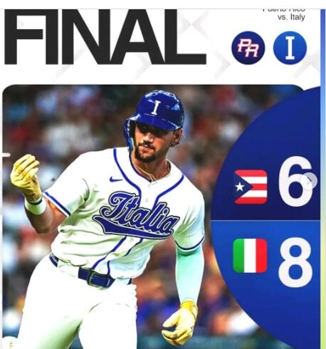 Italia elimina a Puerto Rico y avanza en el Clásico Mundial