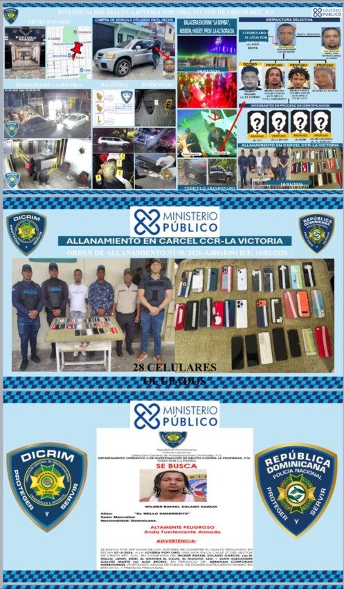 Involucrados en el asalto a mano armada perpetrado contra la joyería Popi Oro