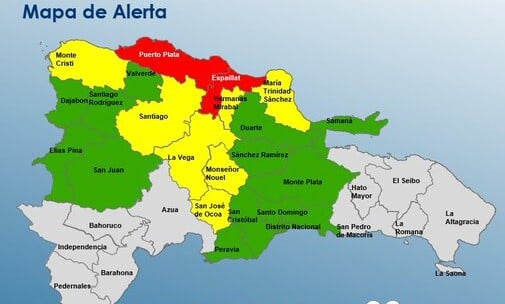 ¡Atención! COE coloca dos provincias en “alerta roja” y 20 en verde y amarillo por intensas lluvias