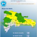 COE eleva a 26 las provincias en alerta por lluvias, tormentas y posibles granizos en República Dominicana