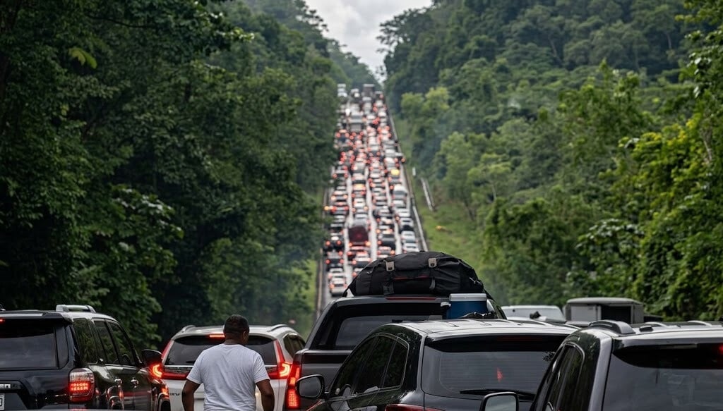 Cientos de vehículos provocan taponamientos en carreteras del Sur por Semana Santa