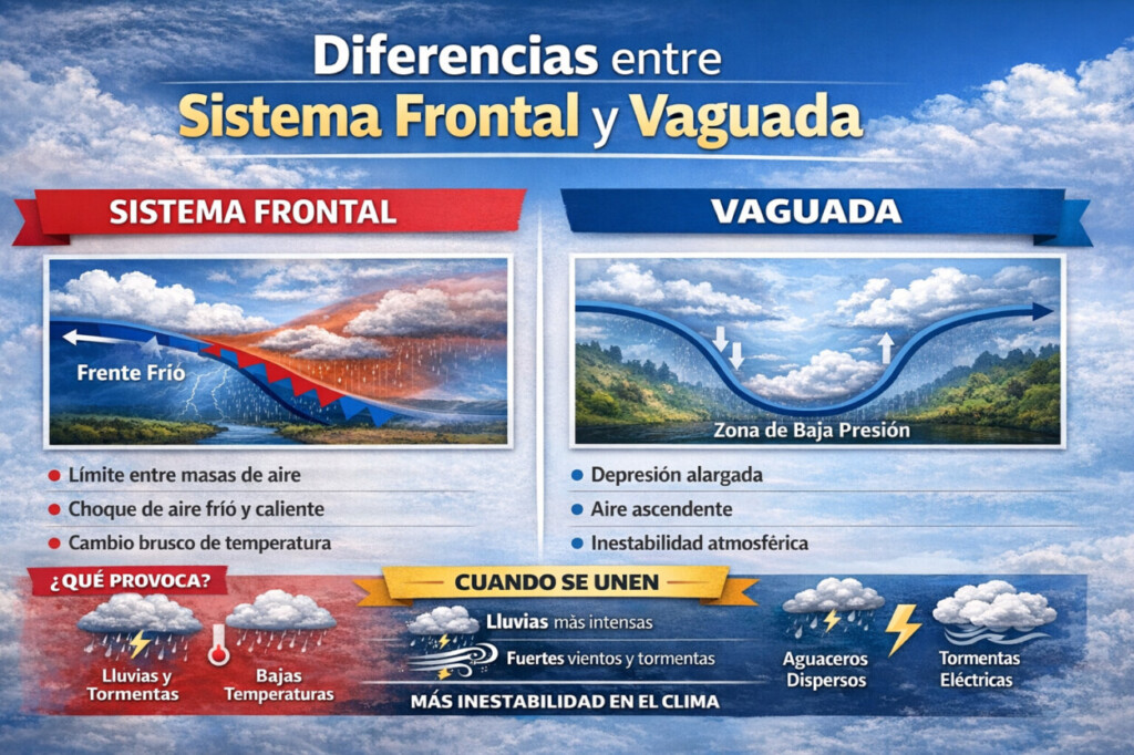 ¿Qué significa que haya vaguada y sistema frontal al mismo tiempo?