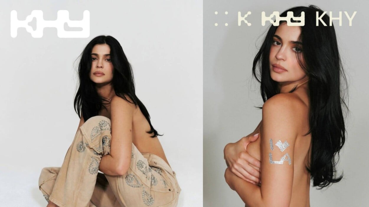 Kylie Jenner posa sin nada arriba para promocionar el regreso de su marca
