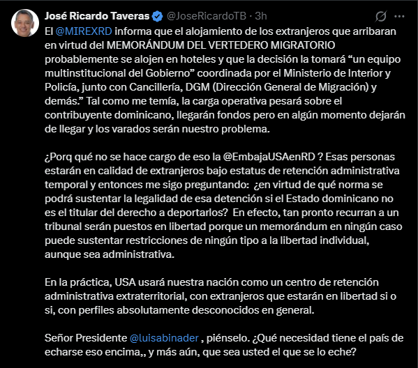 Exdirector de Migración critica acuerdo migratorio con EEUU: ¿Dominicana como vertedero?