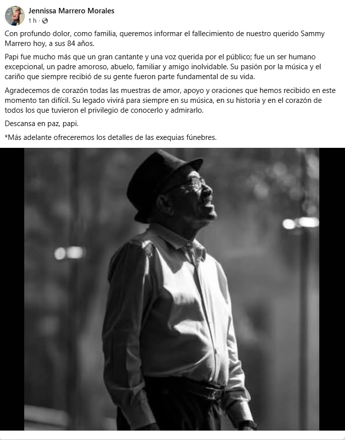 fallecimiento Sammy Marrero